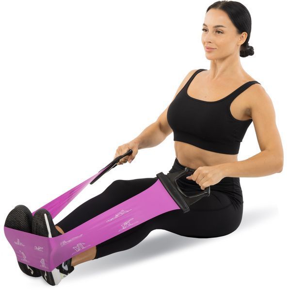 Лента-эспандер эластичная для фитнеса и йоги с ручками SP-Sport Pilates Band 8038 цвета в ассортименте 8038 фото