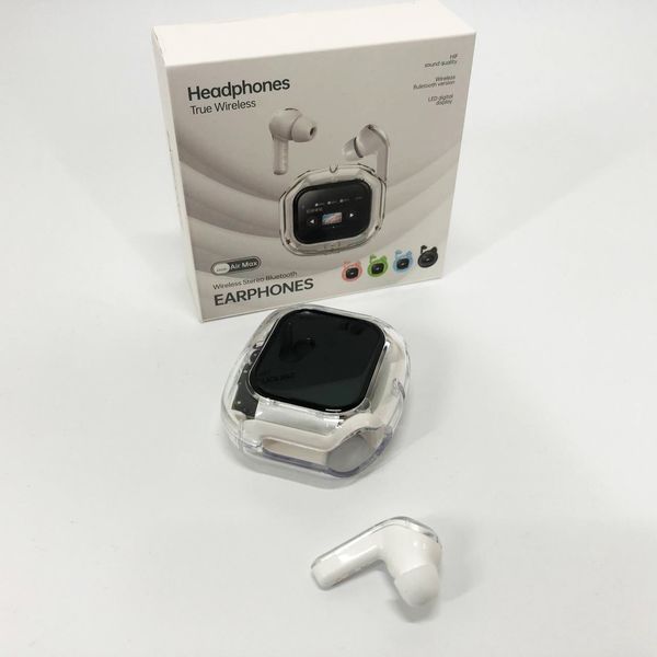 Бездротові вакуумні навушники TWS з дисплеєм LED, вологозахист IPx4 Bluetooth 5.4 з кейсом. Колір: білий ws73645-3 фото