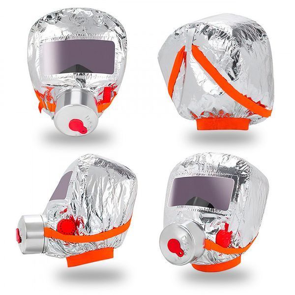 Маска противогаз из алюминиевой фольги, панорамный противогаз Fire mask защита головы от радиации ws75493 фото