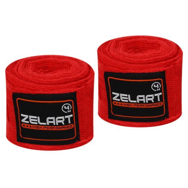 Бинты боксерские хлопок 2штуки Zelart BO-3619-4 4м цвета в ассортименте BO-3619-4 фото