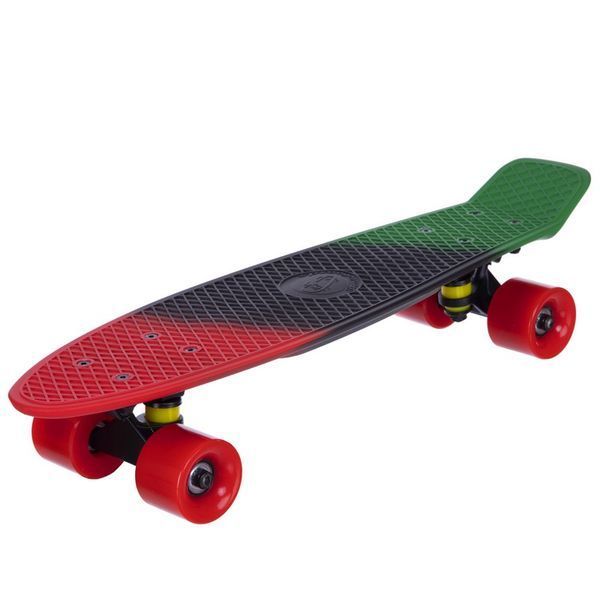 Пенни борд Penny Board круизер пластиковый 22' FISH COLOR SK-402-12 красный-черный-зеленый SK-402-12 фото