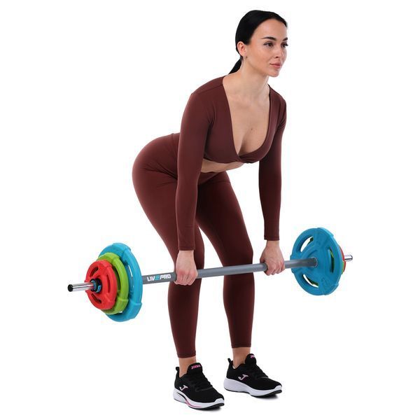 Штанга разборная для фитнеса и аэробики фитнес памп LiveUp LP8031 длина-1,4м 25мм 20кг разноцветный LP8031 фото