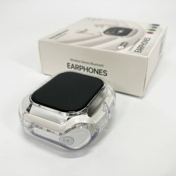 Бездротові вакуумні навушники TWS з дисплеєм LED, вологозахист IPx4 Bluetooth 5.4 з кейсом. Колір: білий ws73645-3 фото