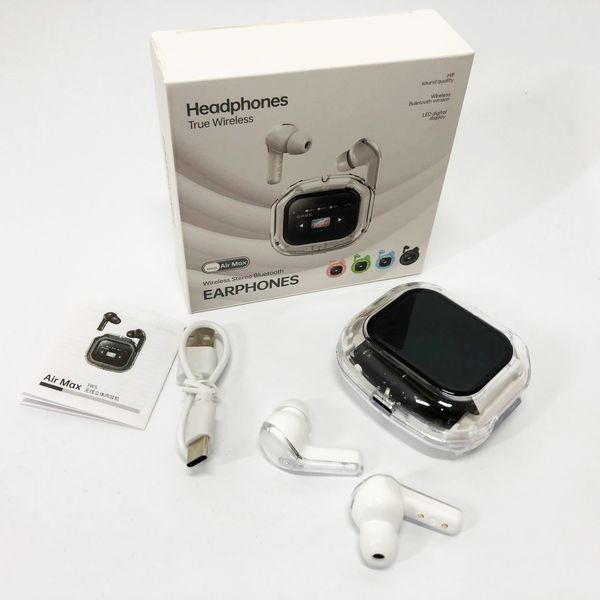Бездротові вакуумні навушники TWS з дисплеєм LED, вологозахист IPx4 Bluetooth 5.4 з кейсом. Колір: білий ws73645-3 фото