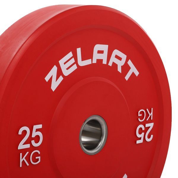 Бамперные диски резиновые Zelart TA-7797-25 50.6&plusmn;0.2мм 25кг красный TA-7797-25 фото