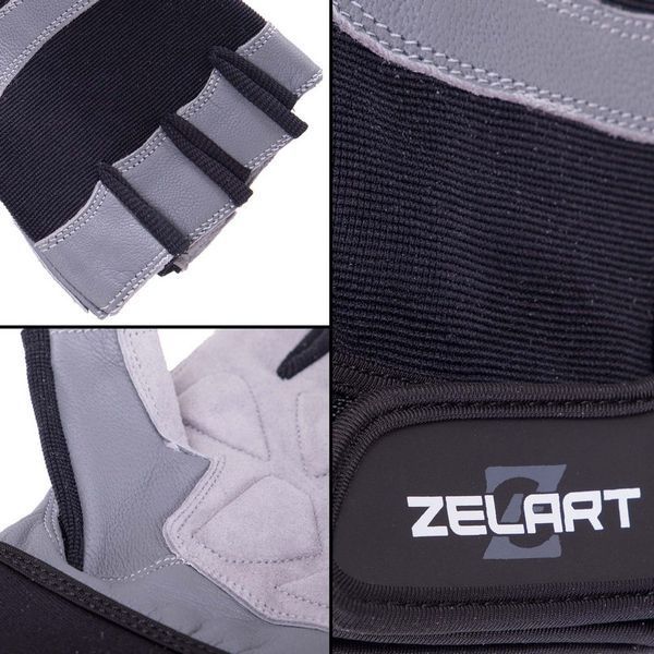 Перчатки для фитнеса и тренировок Zelart SB-161594 S-XXL черный-серый L SB-161594 фото