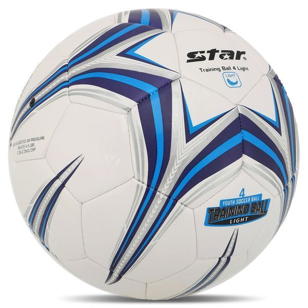 М'яч футбольний STAR TRAINING BALL 4 LIGHT SB8144L №4 PU білий-синій SB8144L фото