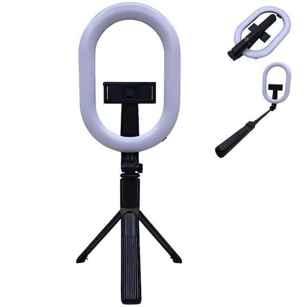Монопод-штатив для селфі з кільцевою LED лампою Selfie Stick A8 телескопічний з пультом та Bluetooth ws13346 фото