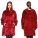 Плед толстовка с капюшоном и рукавами Huggle Hoodie оверсайз. Цвет: бордовый ws96134-1 фото 6