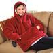 Плед толстовка с капюшоном и рукавами Huggle Hoodie оверсайз. Цвет: бордовый ws96134-1 фото 8