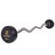 Штанга нерозбірна з фіксованою вагою вигнута гумова Zelart Rubber Coated Barbell TA-2687-10 довжина-95см 10кг чорний TA-2687-10 фото 1