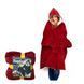 Плед толстовка с капюшоном и рукавами Huggle Hoodie оверсайз. Цвет: бордовый ws96134-1 фото 3