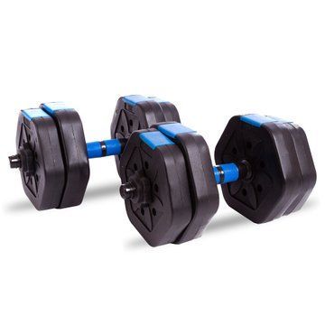 Гантели разборные пластиковые наполнитель цемент 15кг SP-Sport TA-1826-15 2шт по 7,5кг черный-синий TA-1826-15 фото