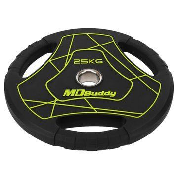 Блины диски полиуретановые с тройным хватом и металлической втулкой MD Buddy TA-9647-25 51мм 25кг черный TA-9647-25 фото