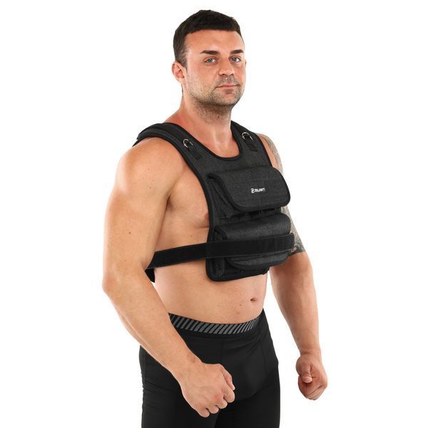 Жилет утяжелитель с регулируемым весом Zelart WEIGTH VEST TA-7805-20 вес-0,5-20кг черный TA-7805-20 фото