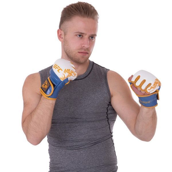 Перчатки для смешанных единоборств MMA UFC TrueThai UTT-75542 L-XL синий-белый UTT-75542 фото