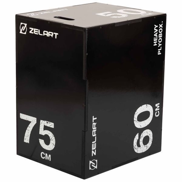 Бокс плиометрический тумба для кроссфита Плиобокс Wood Plyo box Zelart TA-4774-2 1шт 75см черный TA-4774-2 фото