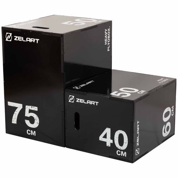 Бокс плиометрический тумба для кроссфита Плиобокс Wood Plyo box Zelart TA-4774-2 1шт 75см черный TA-4774-2 фото