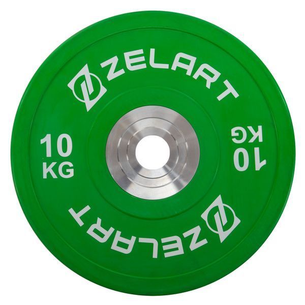 Бамперные диски резиновые Zelart TA-7798-10 50.6&plusmn;0.2мм 10кг зеленый TA-7798-10 фото