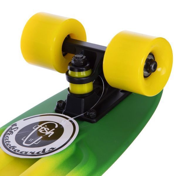 Пенни борд Penny Board круизер пластиковый 22' FISH COLOR SK-402-11 салатовый-желтый-красный SK-402-11 фото
