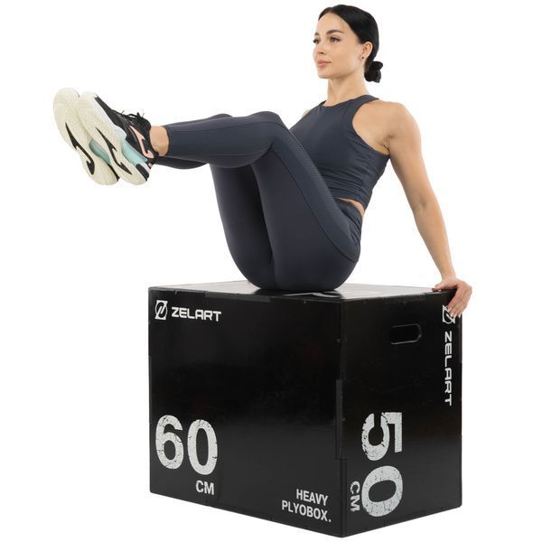 Бокс плиометрический тумба для кроссфита Плиобокс Wood Plyo box Zelart TA-4774-2 1шт 75см черный TA-4774-2 фото