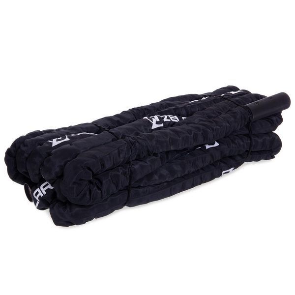 Канат для кроссфита в защитном рукаве Combat Battle Rope Zelart FI-2631-12 12м черный FI-2631-12 фото