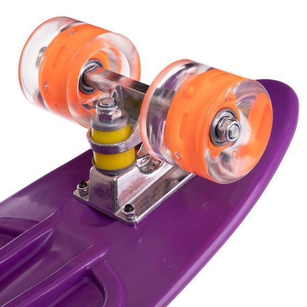 Пенні борд Penny Board круїзер пластиковий з колесами які світяться та ручкою для перенесення 24' SP-Sport SK-2306-6 бузковий SK-2306-6 фото