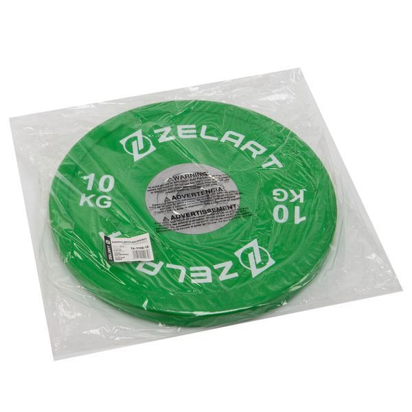 Бамперные диски резиновые Zelart TA-7798-10 50.6&plusmn;0.2мм 10кг зеленый TA-7798-10 фото