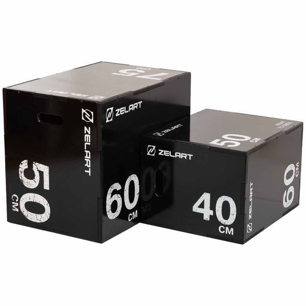 Бокс плиометрический тумба для кроссфита Плиобокс Wood Plyo box Zelart TA-4774-2 1шт 75см черный TA-4774-2 фото