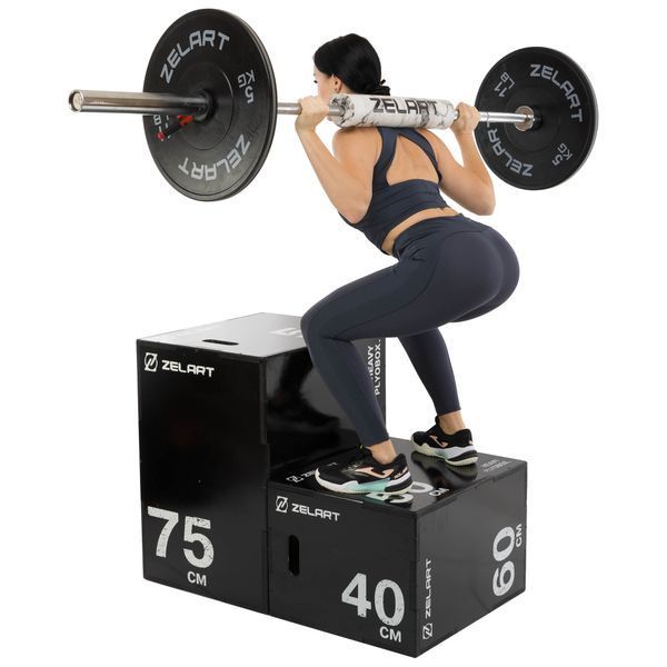 Бокс плиометрический тумба для кроссфита Плиобокс Wood Plyo box Zelart TA-4774-2 1шт 75см черный TA-4774-2 фото