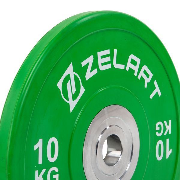 Бамперные диски резиновые Zelart TA-7798-10 50.6&plusmn;0.2мм 10кг зеленый TA-7798-10 фото