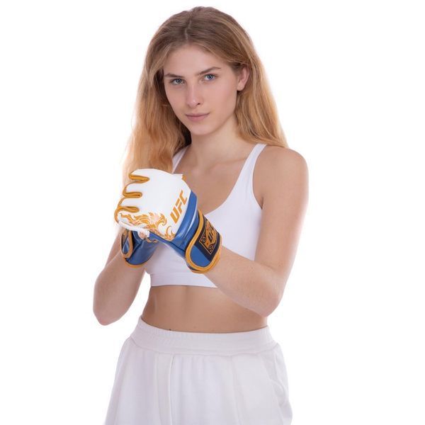 Перчатки для смешанных единоборств MMA UFC TrueThai UTT-75542 L-XL синий-белый UTT-75542 фото