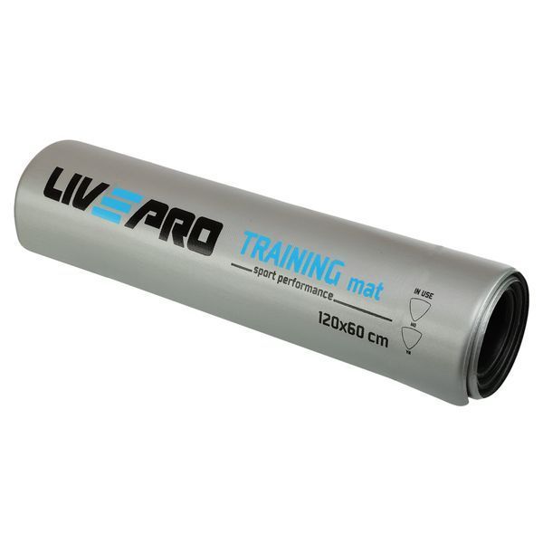 Коврик для фитнеса и спорта с люверсами для хранения LiveUp LP8220 120x60x0,7см серый LP8220 фото
