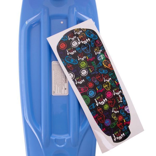 Пенні борд Penny Board круїзер пластиковий 22' FISH SK-401-8 блакитний-червоний SK-401-8 фото