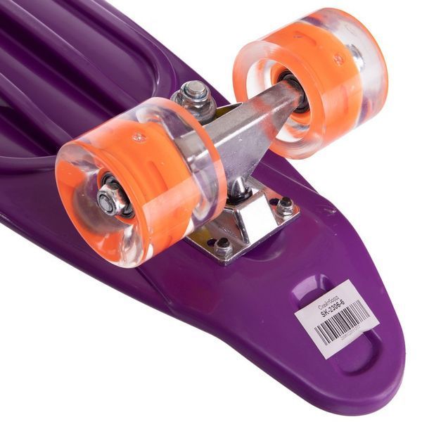 Пенні борд Penny Board круїзер пластиковий з колесами які світяться та ручкою для перенесення 24' SP-Sport SK-2306-6 бузковий SK-2306-6 фото