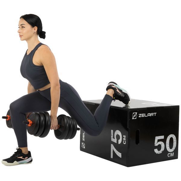 Бокс плиометрический тумба для кроссфита Плиобокс Wood Plyo box Zelart TA-4774-2 1шт 75см черный TA-4774-2 фото
