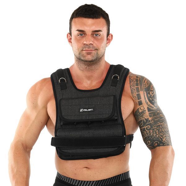 Жилет утяжелитель с регулируемым весом Zelart WEIGTH VEST TA-7805-20 вес-0,5-20кг черный TA-7805-20 фото