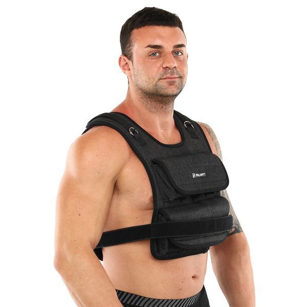 Жилет утяжелитель с регулируемым весом Zelart WEIGTH VEST TA-7805-20 вес-0,5-20кг черный TA-7805-20 фото