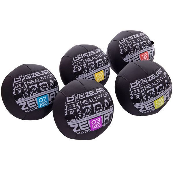 М'яч набивний медичний для кросфіту WALL BALL Zelart FI-2637-9 9кг чорний FI-2637-9 фото