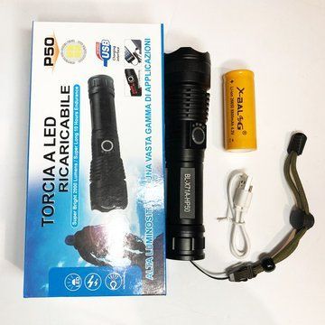 Фонарь ручной Police X71A-HP50, ЗУ micro USB, 1x18650/3xAAA, zoom, индикация заряда, качественный фонарик ws75538 фото