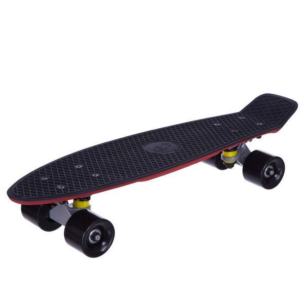 Пенни борд Penny Board круизер пластиковый RUBBER 22' RUBBER SOFT FISH SK-410-8 черный-красный SK-410-8 фото