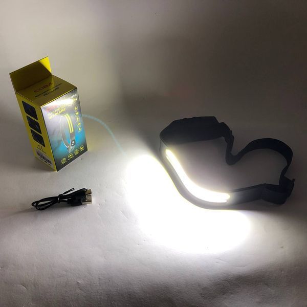 LED Фонарь налобный BL-W689-LM+2COB (white+red) датчик жвижения, Фонарик на голову с зарядкой ws52445 фото