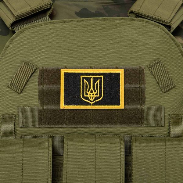 Шеврон патч на липучке 'Тризуб' TY-9928 черный-желтый TY-9928 фото