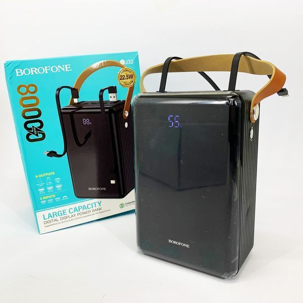 Зовнішній акумулятор повербанк BOROFONE BJ32 power bank 80000mAh швидка зарядка 22.5W ws48417 фото