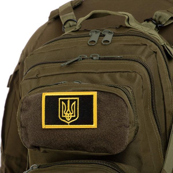 Шеврон патч на липучке 'Тризуб' TY-9928 черный-желтый TY-9928 фото