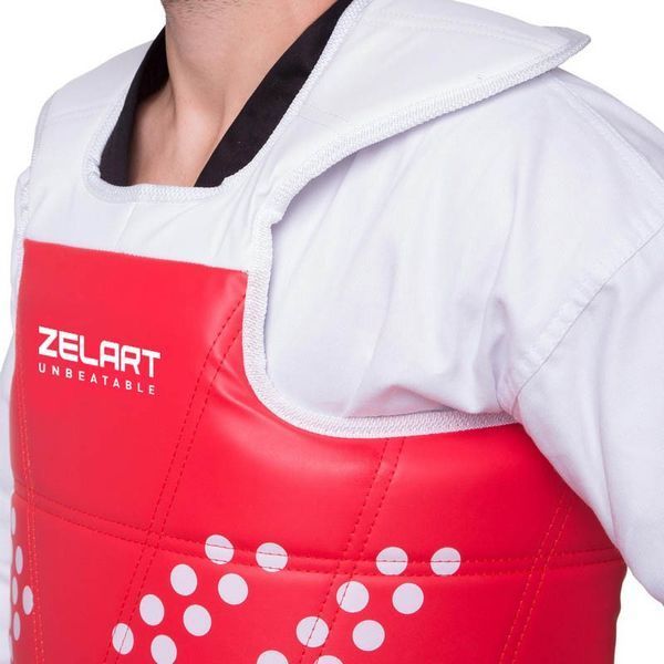 Жилет защитный для тхэквондо двусторонний Zelart BO-0030 0-5 красный-синий BO-0030 фото