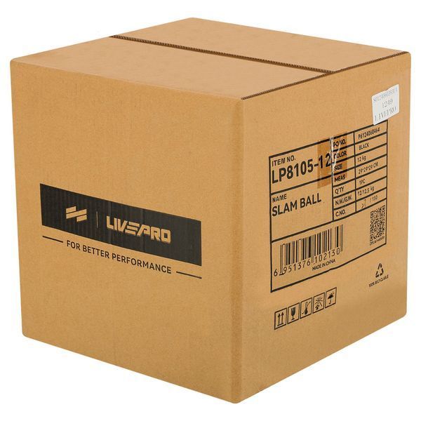 Слэмбол мяч набивной для кроссфита и фитнеса Slam Ball LiveUp LP8105-12 12кг черный LP8105-12 фото