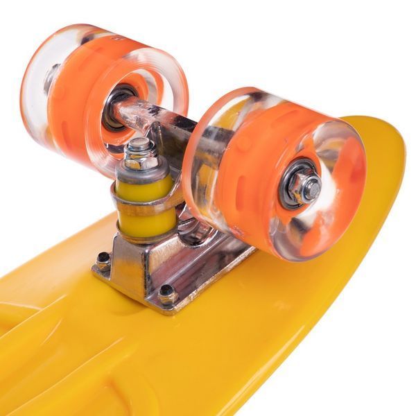 Пенні борд Penny Board круїзер пластиковий з колесами які світяться та ручкою для перенесення 24' SP-Sport SK-2306-4 жовтий-чорний SK-2306-4 фото