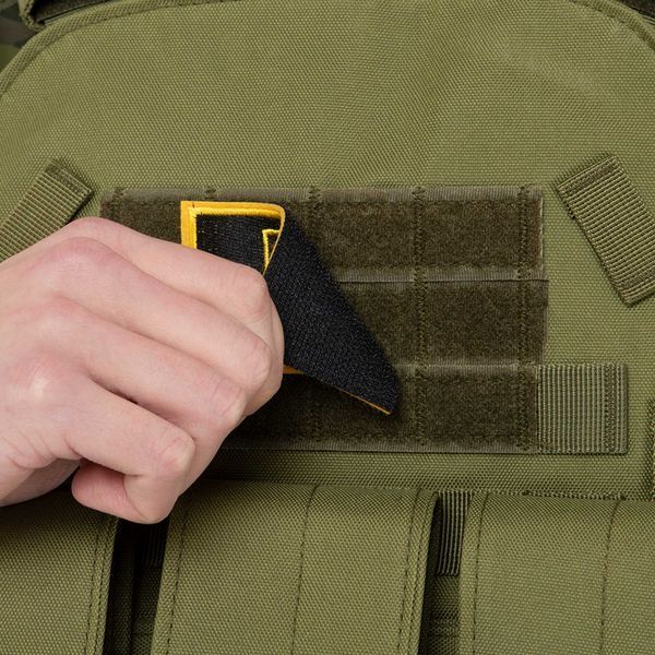 Шеврон патч на липучке 'Тризуб' TY-9928 черный-желтый TY-9928 фото