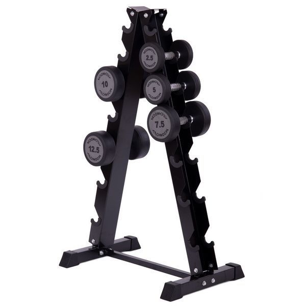 Стойка вертикальная для гантелей на 7 пар Zelart SC-8031B размер-60x50x115см черный SC-8031B фото